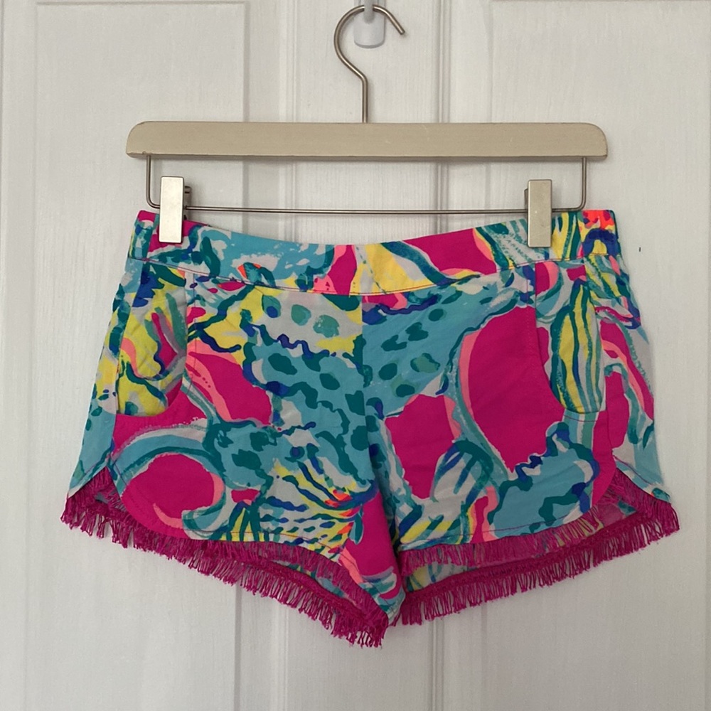 Lilly Pulitzer pull-on fringed shorts